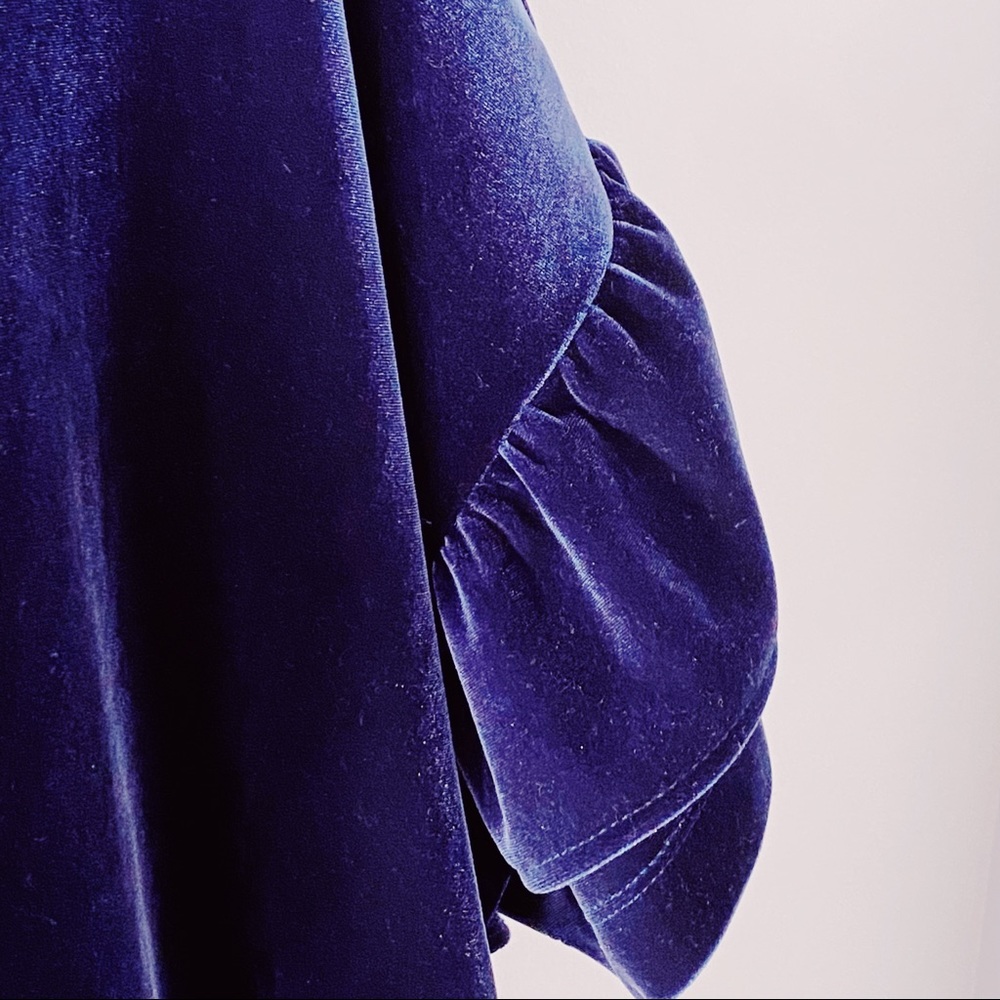 Madewell Navy Blue Velvet Top - Picture 3 of 4